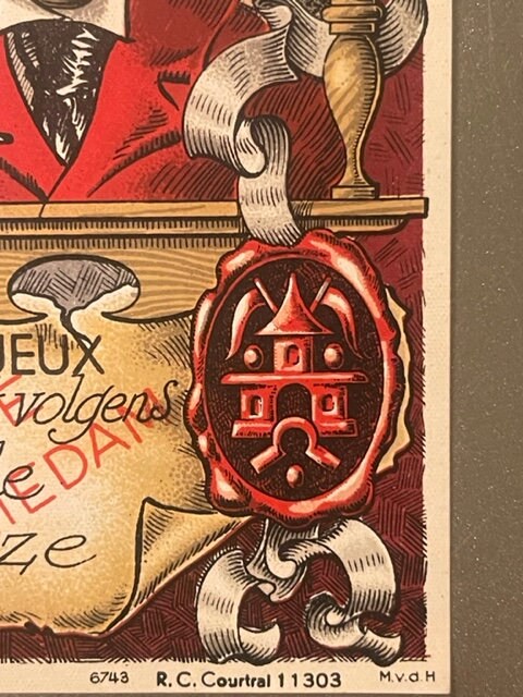 Rare Version Antique Vintage 1930s Oude Schiedam Dutch Alcohol Liquor Wine Label 🥃
