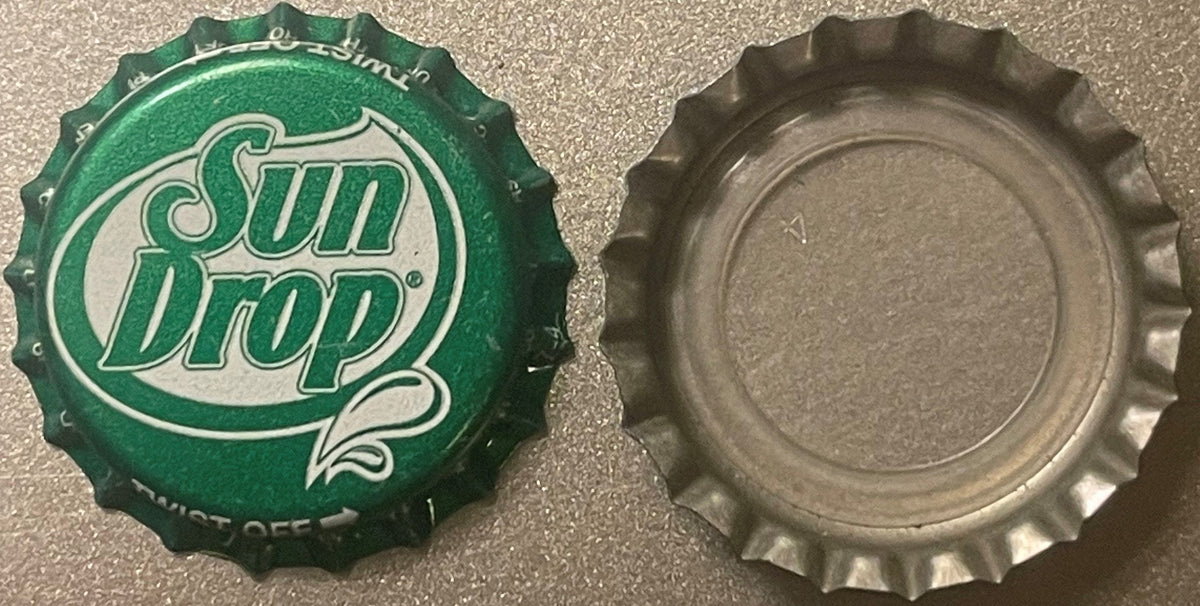 Vintage Sun Drop Bottle Cap 🍋 NOS West Jefferson NC Twist-Off Crown Soda Advertising, Dale Earnhardt NASCAR Era