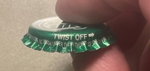 Vintage Sun Drop Bottle Cap 🍋 NOS West Jefferson NC Twist-Off Crown Soda Advertising, Dale Earnhardt NASCAR Era