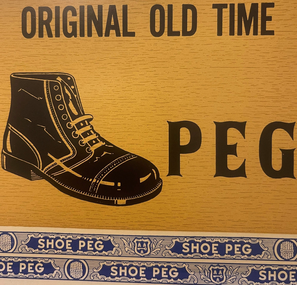 Antique Shoe Peg Cigar Box Label 🥾 Original Old Time Lithograph — Stock Label c.1900s–1920s