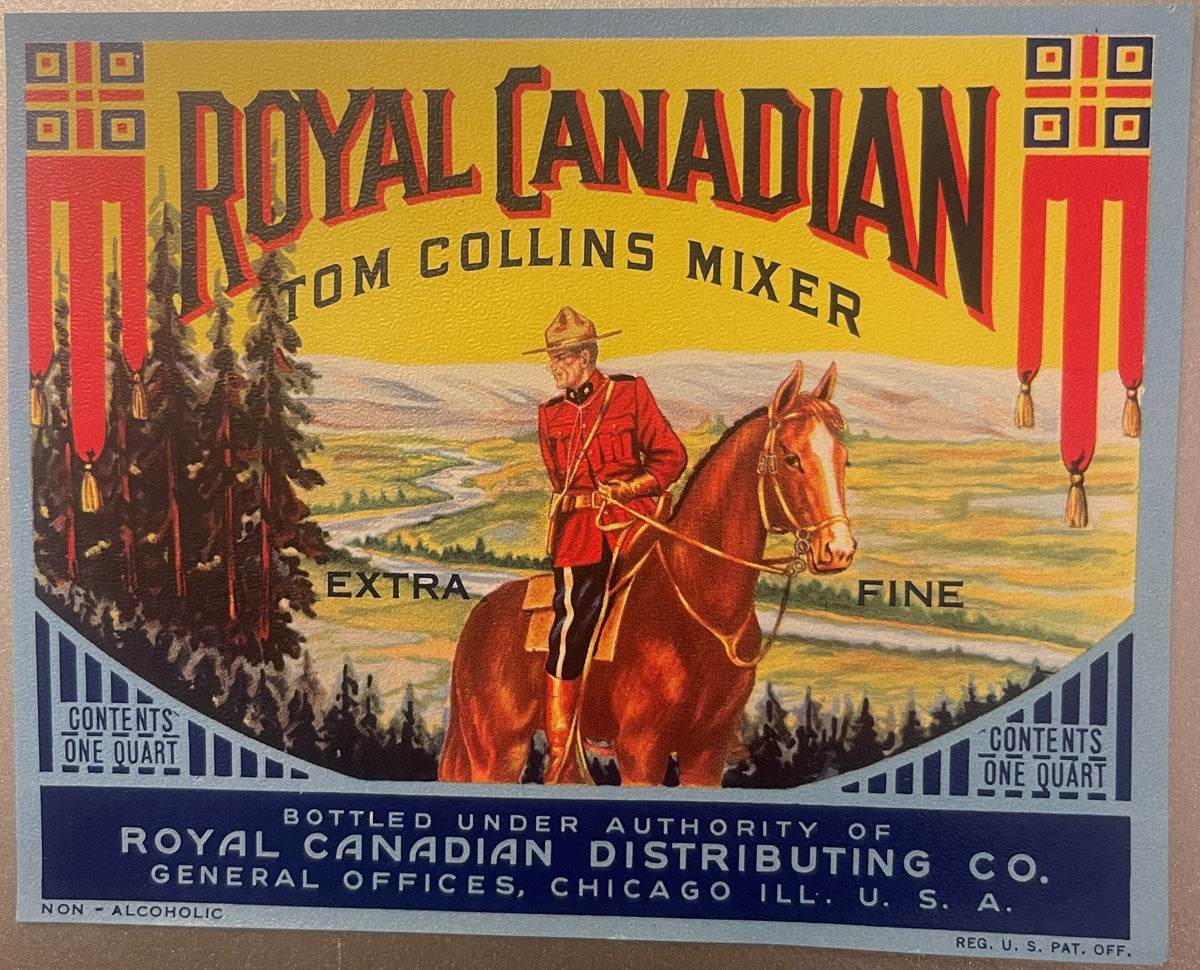 Combo 1950s Vintage Royal Canadian Tom Collins Mixer Labels ✨ Chicago, IL