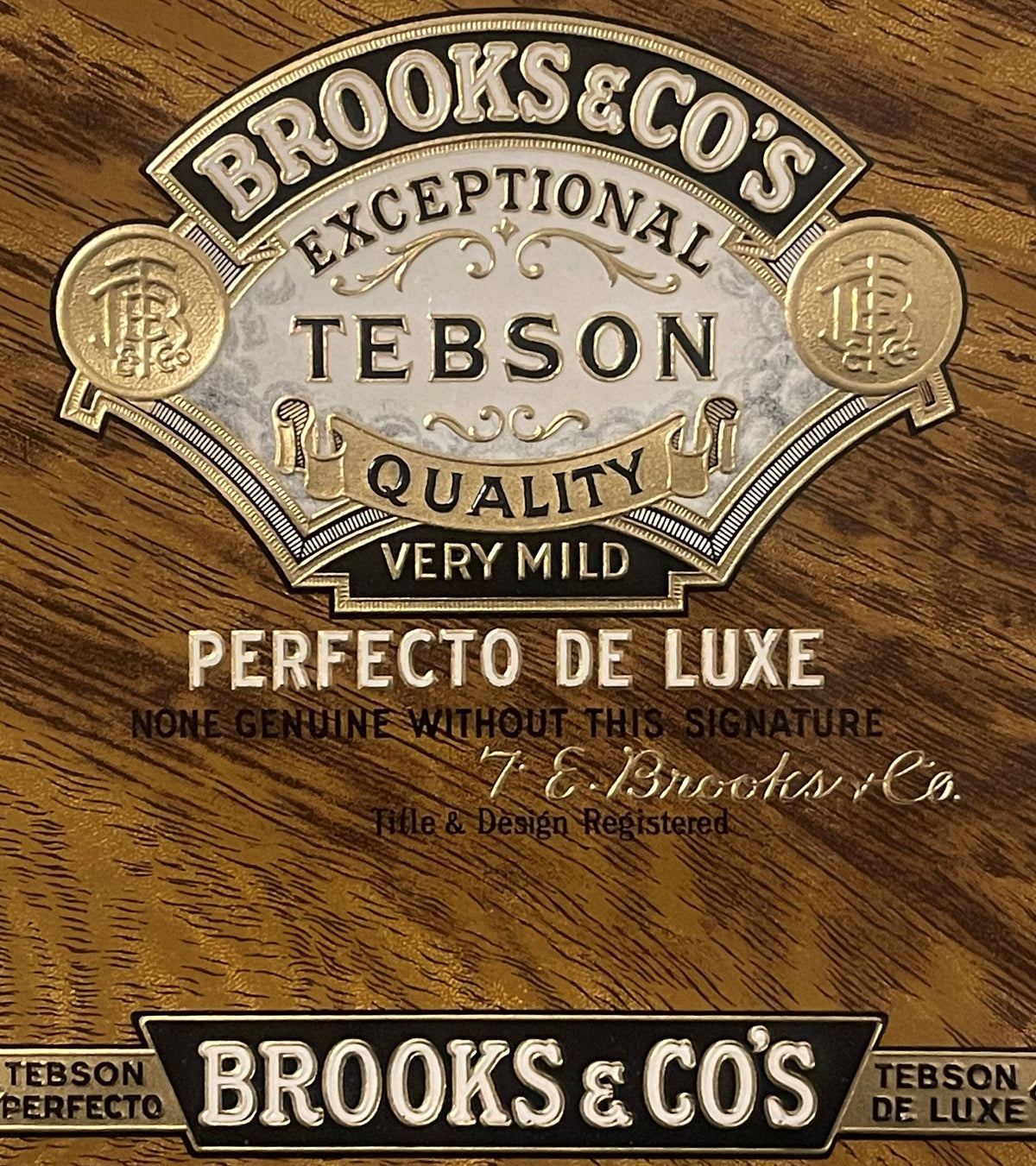 Antique 1900s - 1920s Tebson Embossed Cigar Label Woodgrain 🚬 Brooks & Co's, Red Lion, PA