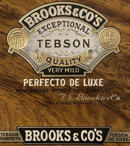 Antique 1900s - 1920s Tebson Embossed Cigar Label Woodgrain 🚬 Brooks & Co's, Red Lion, PA