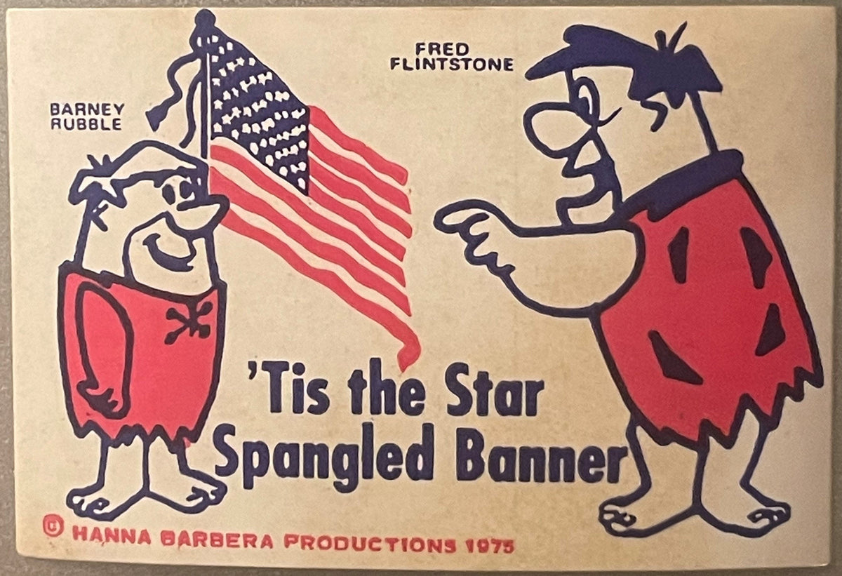 Vintage 1975 Fred Flintstone Barney Rubble Bicentennial Stickers 🧱 Patriotic NOS