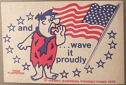 Vintage 1975 Fred Flintstone Barney Rubble Bicentennial Stickers 🧱 Patriotic NOS