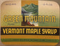 Vintage 1930s Green Mountain Vermont Maple Syrup Label 🍁 St. Albans VT NOS