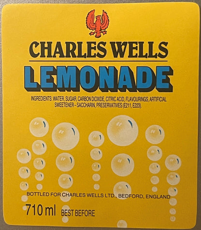 Vintage Charles Wells Lemonade Label 1970s Bedford