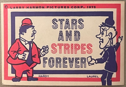 Vintage 1975 Laurel and Hardy Bicentennial Stickers 🎬 Patriotic Larry Harmon
