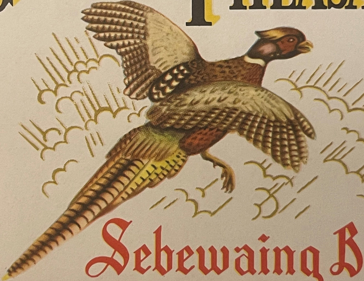 Vintage 1960s Golden Pheasant Beer Label from Michigan Brewery