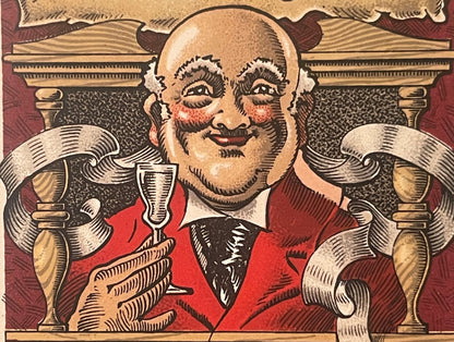 Rare Version Antique Vintage 1930s Oude Schiedam Dutch Alcohol Liquor Wine Label 🥃