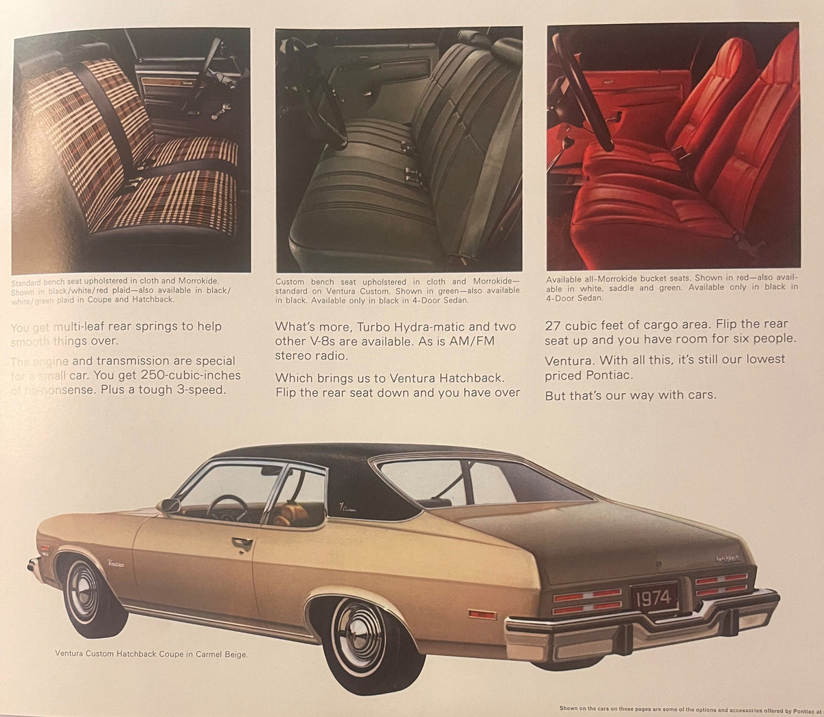Vintage 1974 Pontiac Ventura Dealer Brochure 🚗 Last Classic GTO Year, Pontiac MI Print