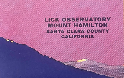 Antique McCurdy Brand Pears Crate Label 🔭 — 1920s-30s Sweetbrier Orchards San Jose California, Lick Observatory Night Art