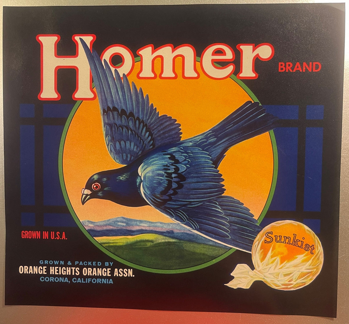 Vintage 1940s Homer Pigeons Crate Label Honors WWII Allied Heroes
