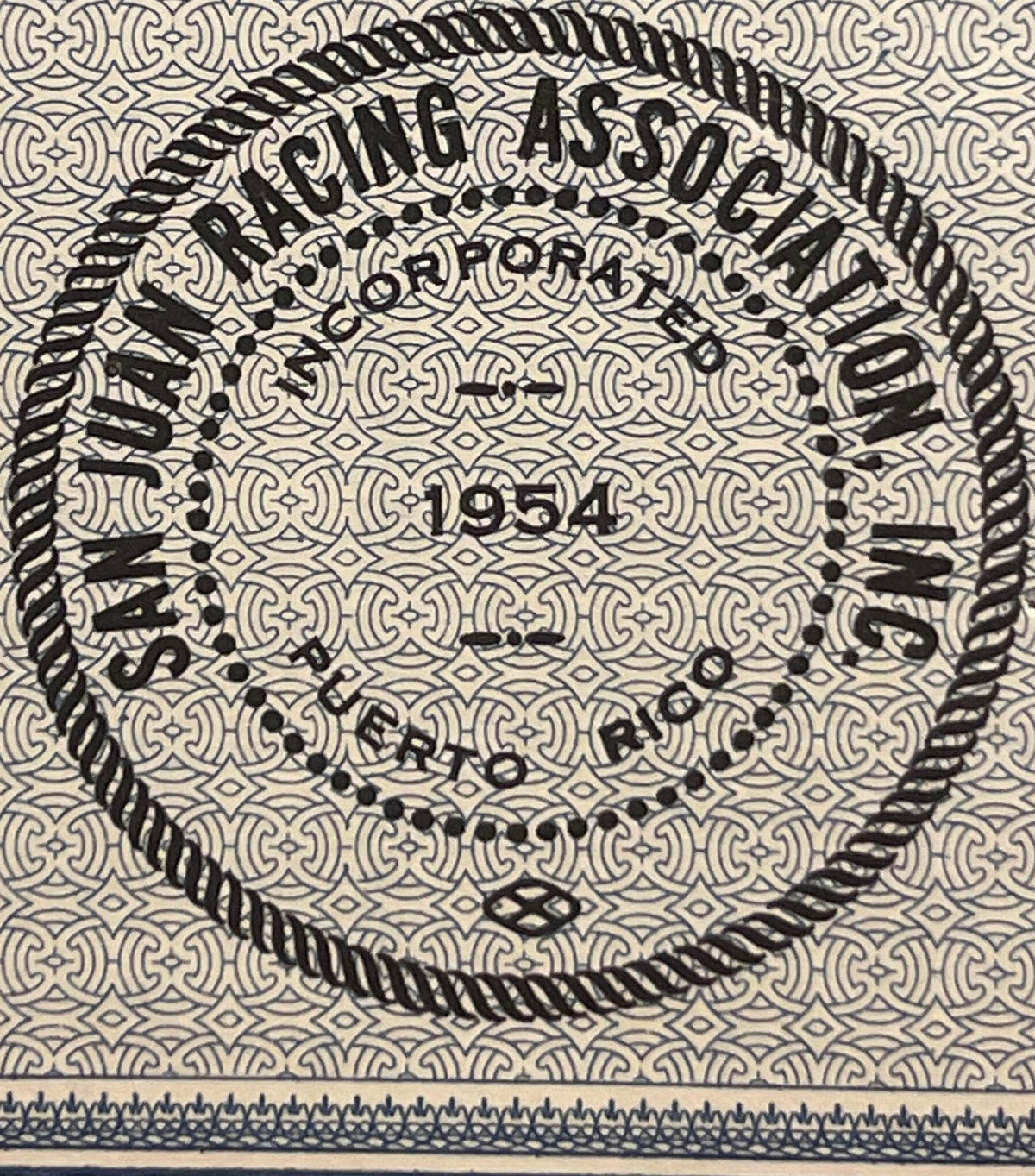 Vintage 1960s San Juan Racing Association Stock Certificate Coca Cola of New York 1978 Bid El Comandante Puerto Rico 📜