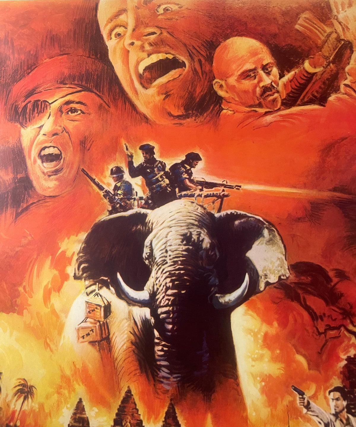 Vintage 1982 Angkor Kampuchea Express Belgium Movie Poster 🖼️ Cambodia Cult Action Adventure, Woody Strode