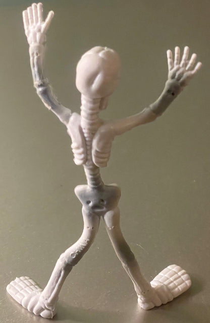 Vintage Bendable Skeleton Figure 🦴 NOS Poseable Halloween Toy, 1980s-1990s Ornament