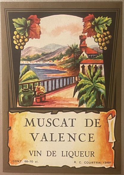 1930s Muscat De Valence Wine Label: Antique Dutch Liquor Advertising 🍺