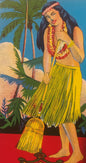 Vintage Honolulu Broom Factory Hula Girl Label 🖼️ Hawaiian Chromolithograph Advertising, Honolulu Hawaii Broom Advertising Label #2