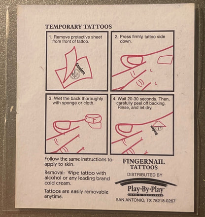 Vintage 1997 Miami Dolphins NFL Fingernail Tattoos Sealed Pack - Play-By-Play San Antonio Licensed Novelty Card 🍺