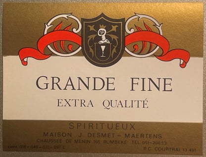 Antique Vintage 1920s Grande Fine Extra Qualite Wine Label 🥃 Elegant!