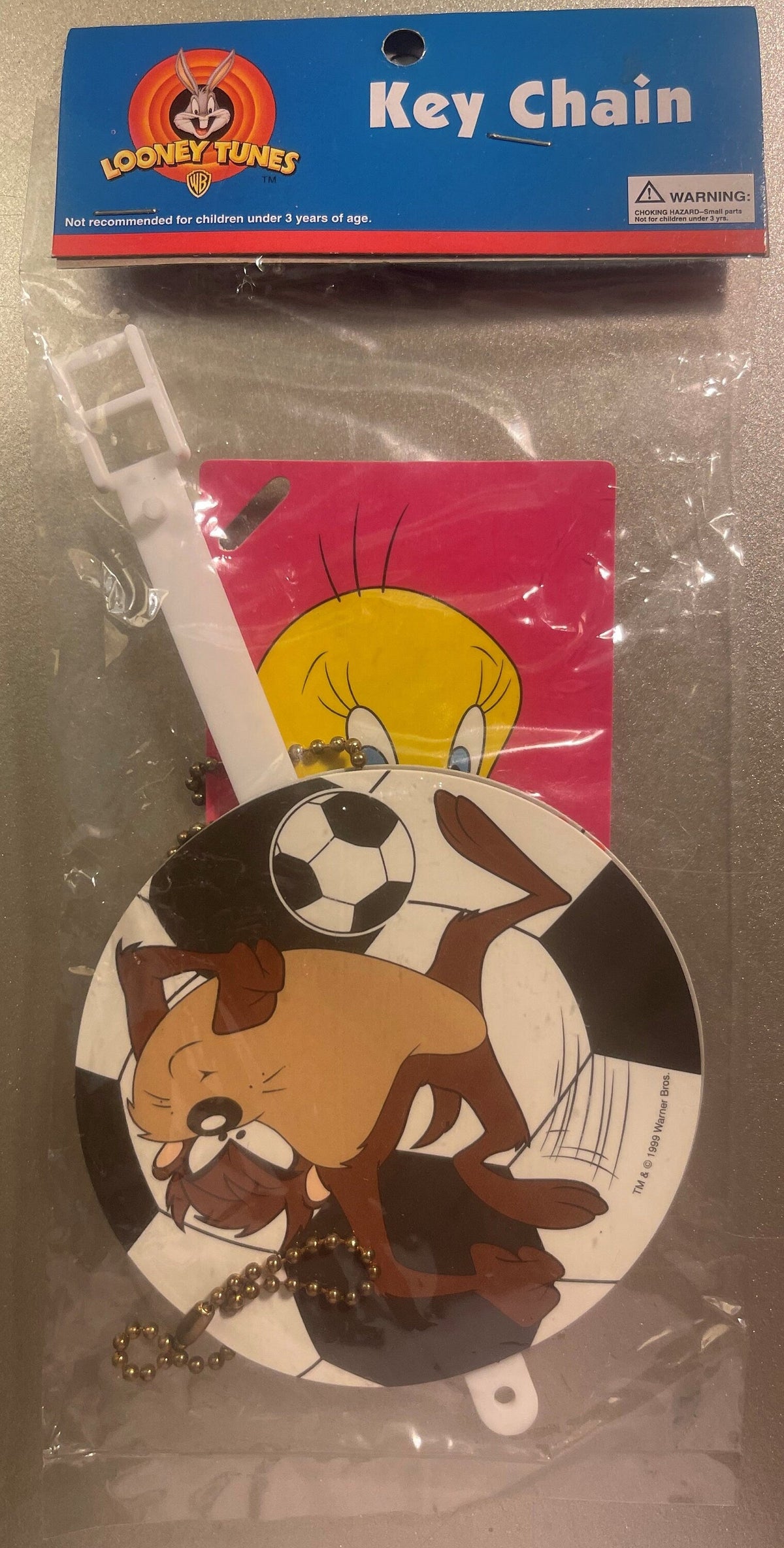 Vintage 1990s Looney Tunes Key Chains ✨ Luggage Tag, Bugs Bunny, Taz, Tweety