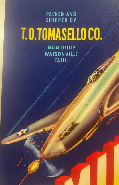 Vintage Dominator Crate Labels Two Label NOS Set T.O. Tomasello Watsonville California 1940s 🍎