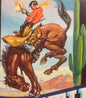 Vintage 1950s Westie Crate Label 🤠 Bucking Bronco Cowboy Rodeo Art, Mesa AZ