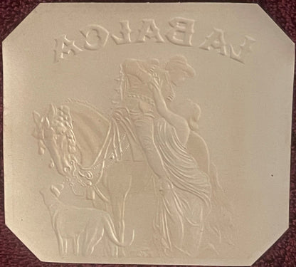 Antique La Balca Cigar Label 💛 1910s Gold Embossed Victorian Lovers