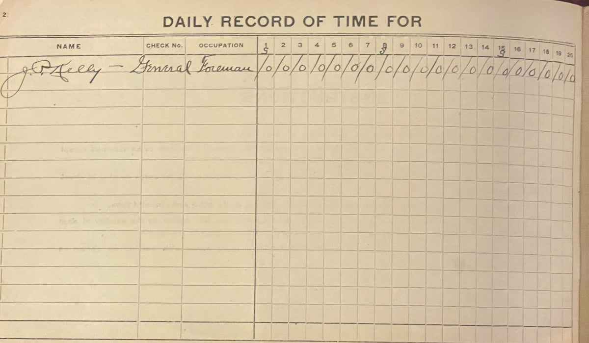 1910 Antique Pittsburgh and Lake Erie Railroad Foreman Time Book, Work Log 🚂