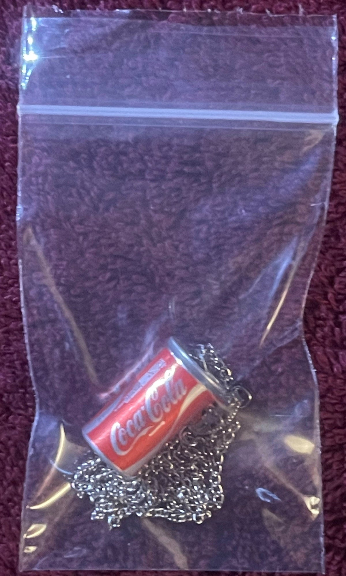 Vintage 1980s Coca‑Cola Mini Can Necklace – NOS Factory Sealed