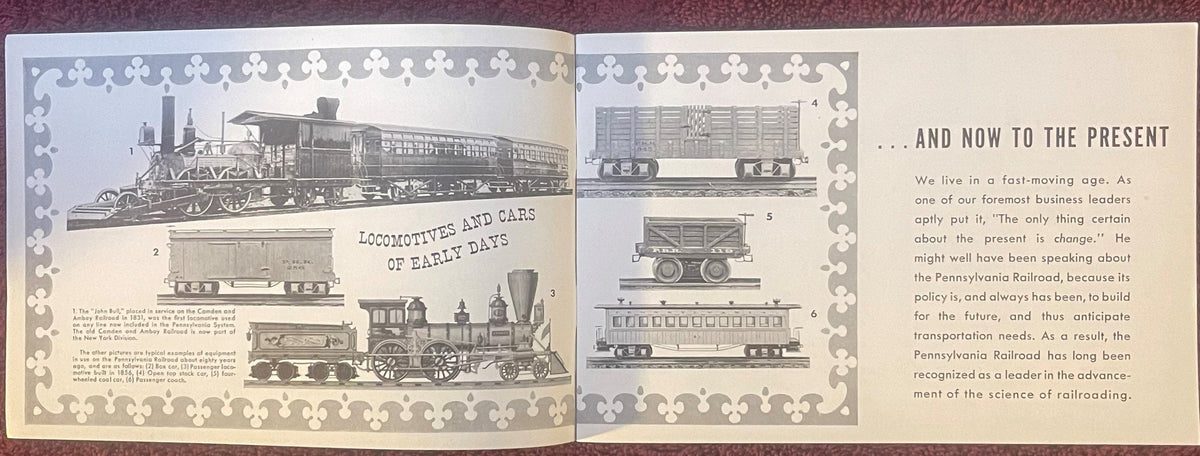Vintage 1939 Pennsylvania Railroad Brochure 🚂 "Modern Locomotives and Cars" S-1 Duplex, GG1, Decapod NOS Card