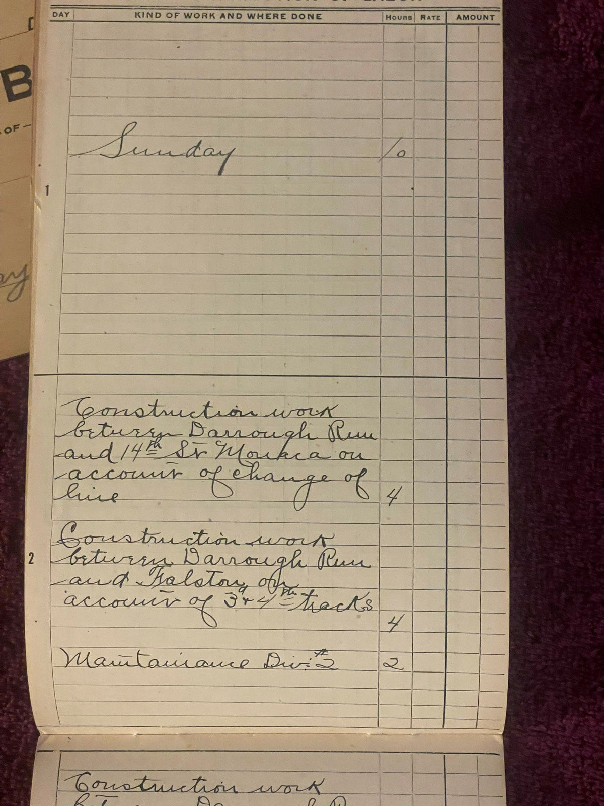 1910 Antique Pittsburgh and Lake Erie Railroad Foreman Time Book, Work Log 🚂