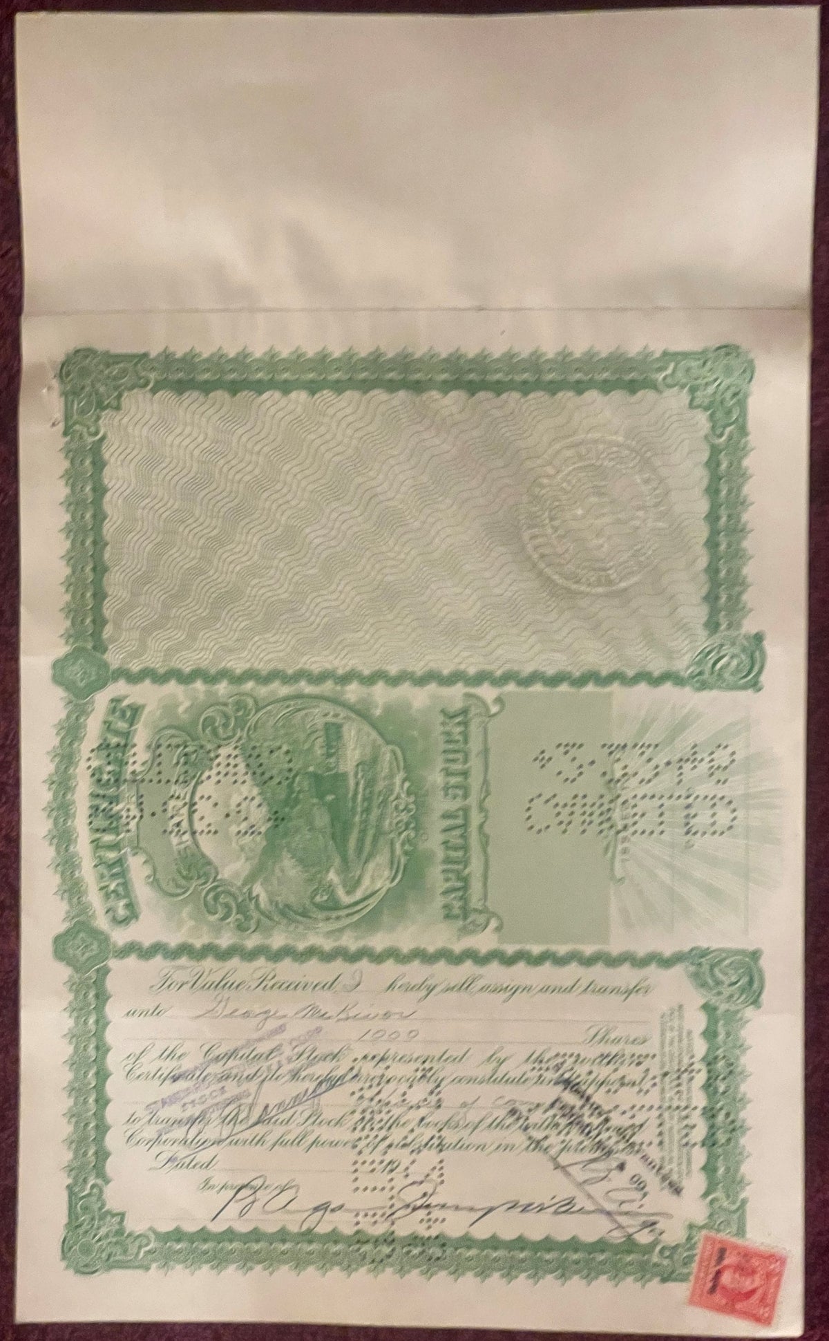 Antique 1946 Crystal Lead Mines Stock Certificate ⛏️ Idaho WWII Mining History, Wallace Coeur d'Alene