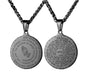 Spiral serenity prayer necklace round our father medal lord's prayer serene bible verse prayer hands jerusalem stainless 12 step AA