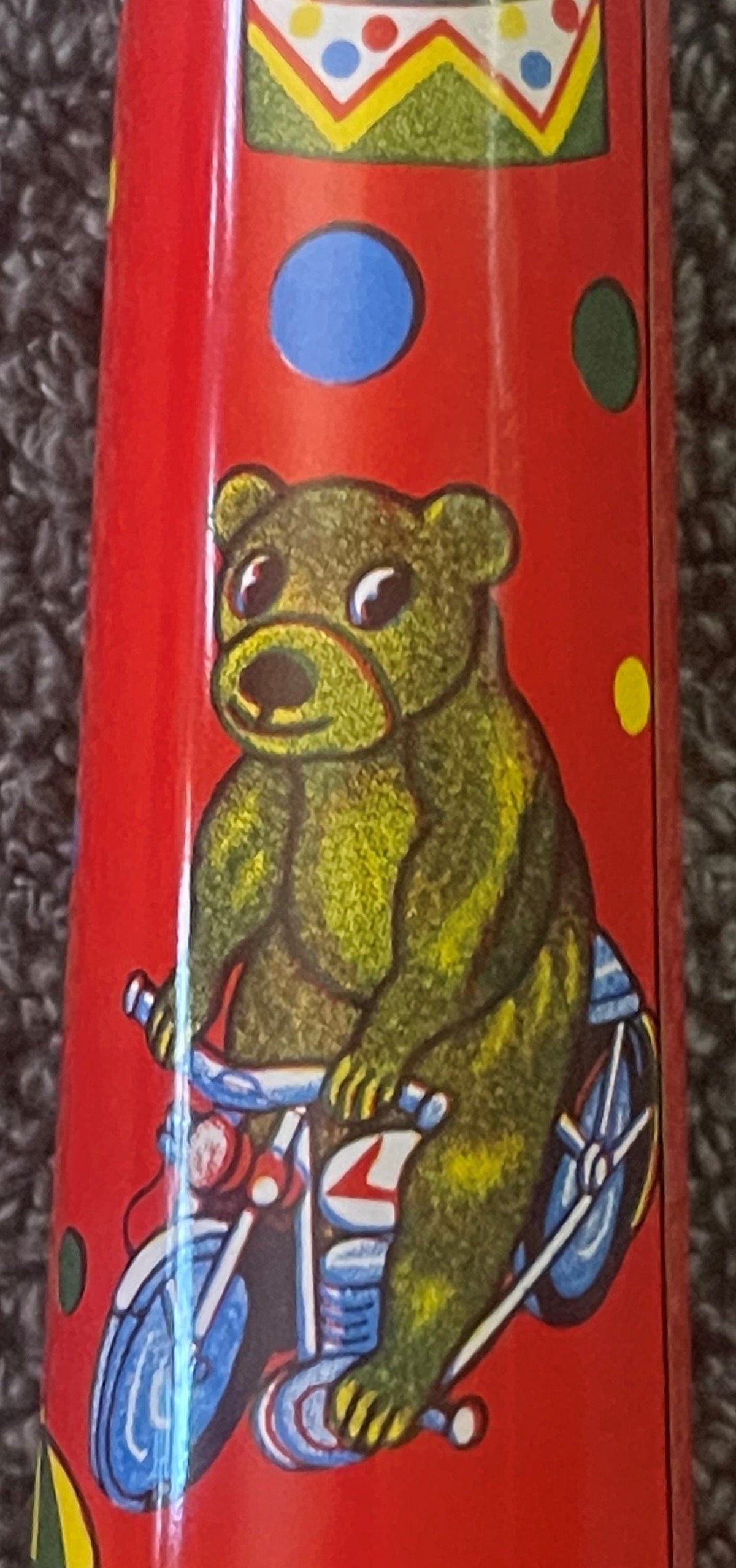 Vintage Large NOS 1960s World Circus Tin Horn Noisemaker 🧸 Litho Menagerie Toy