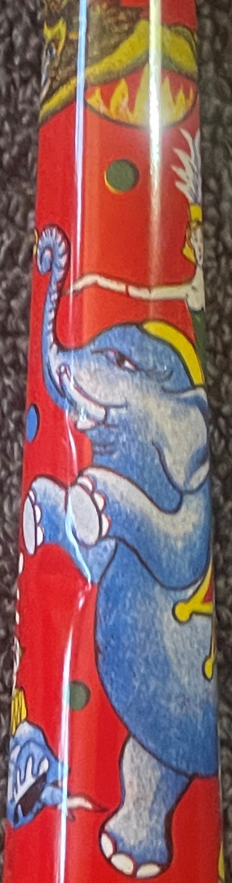 Vintage Large NOS 1960s World Circus Tin Horn Noisemaker 🧸 Litho Menagerie Toy