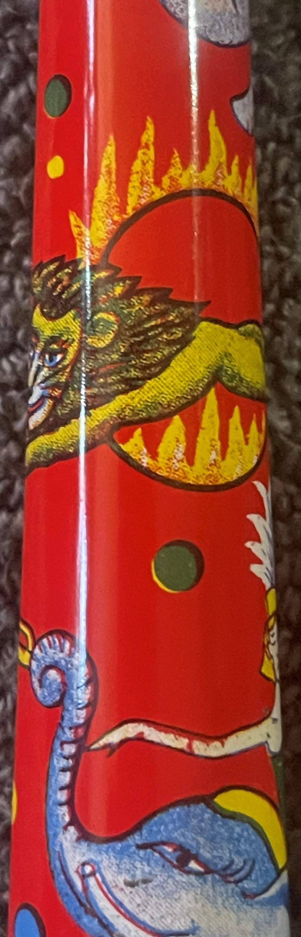 Vintage Large NOS 1960s World Circus Tin Horn Noisemaker 🧸 Litho Menagerie Toy