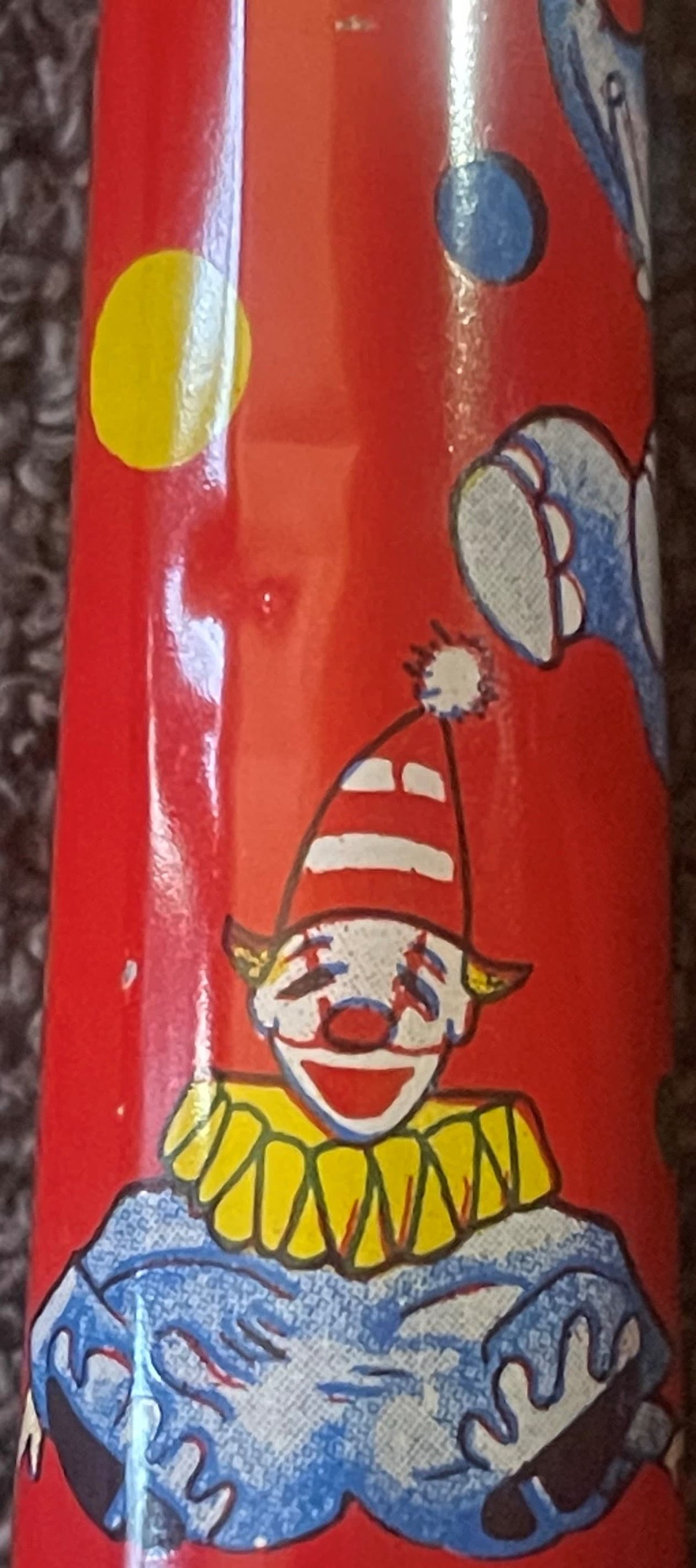 Vintage Large NOS 1960s World Circus Tin Horn Noisemaker 🧸 Litho Menagerie Toy