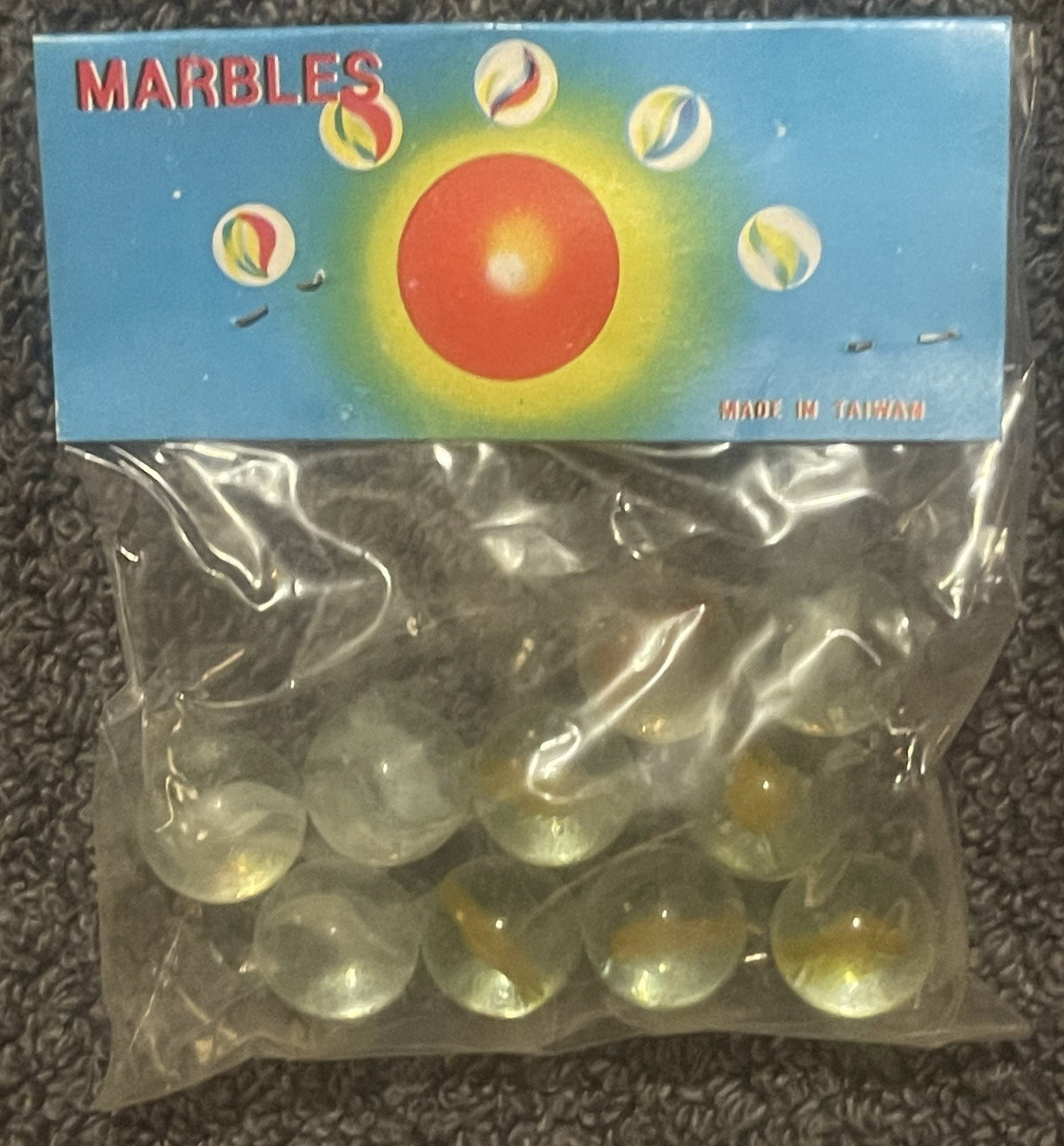 Vintage 1950s Cats Eye Marbles Unopened Pack of 10 Classic Beauties