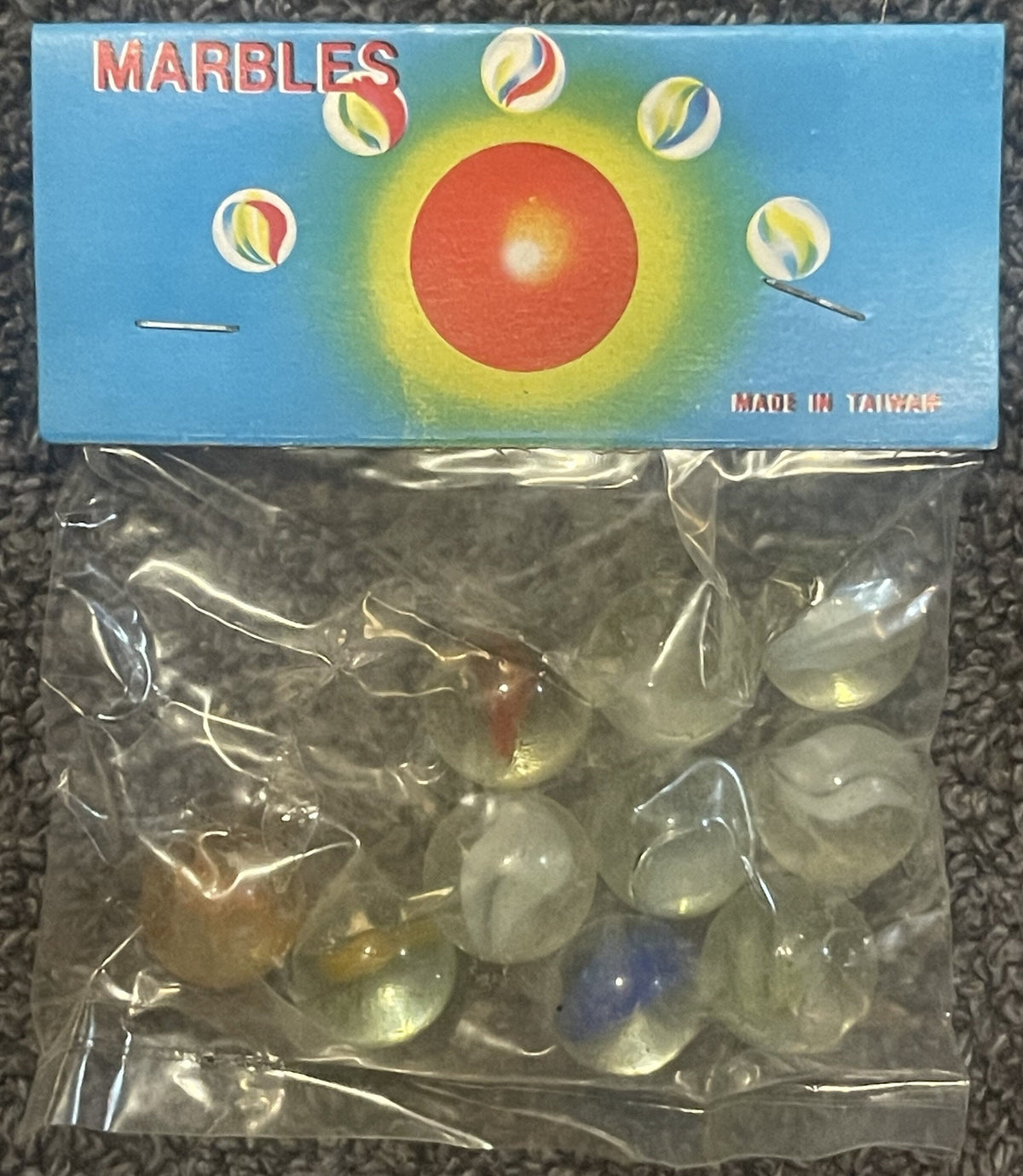 Vintage 1950s Cats Eye Marbles Unopened Pack of 10 Classic Beauties