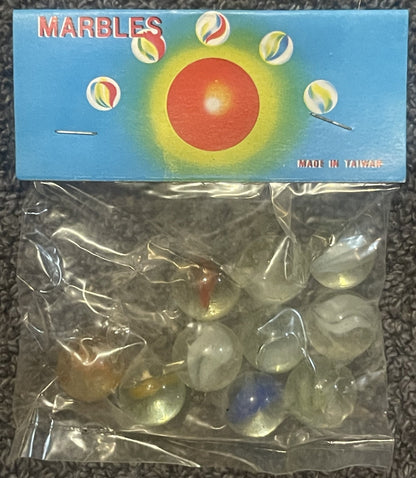 Vintage 1950s Cats Eye Marbles Unopened Pack of 10 Classic Beauties