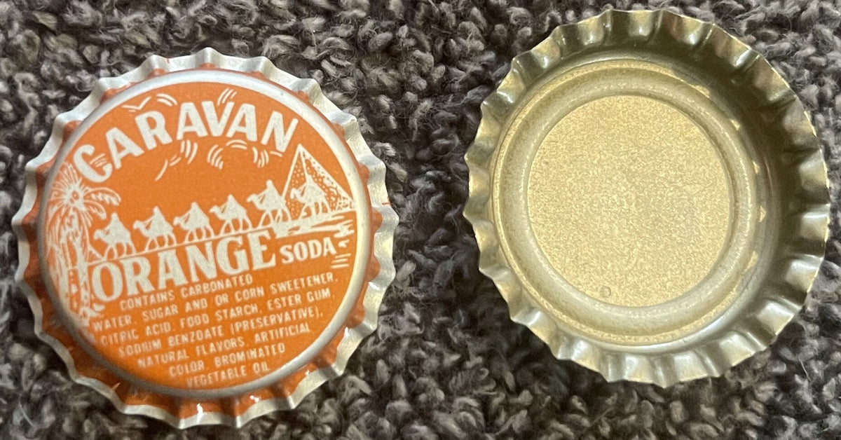 Vintage NOS Caravan Orange Soda Bottle Cap 🍊 Piedmont Cheerwine • NC • 1970s