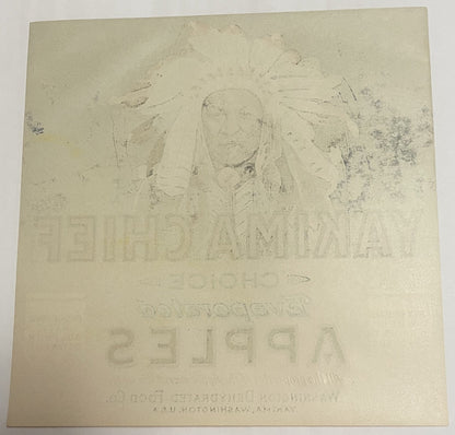 Vintage 1940s Yakima Chief Crate Label | Native American Washington Produce Art
