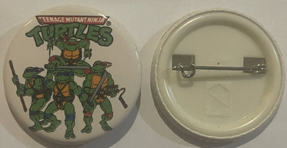 Vintage 1990 Teenage Mutant Ninja Turtles Battle Pose Cartoon Pin 🐢 — TMNT Classic Comic Art Pinback Button