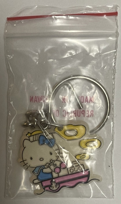 Vintage 1976–1980s Hello Kitty Sailor Boat Keychain 🎀 Taiwan ROC NOS