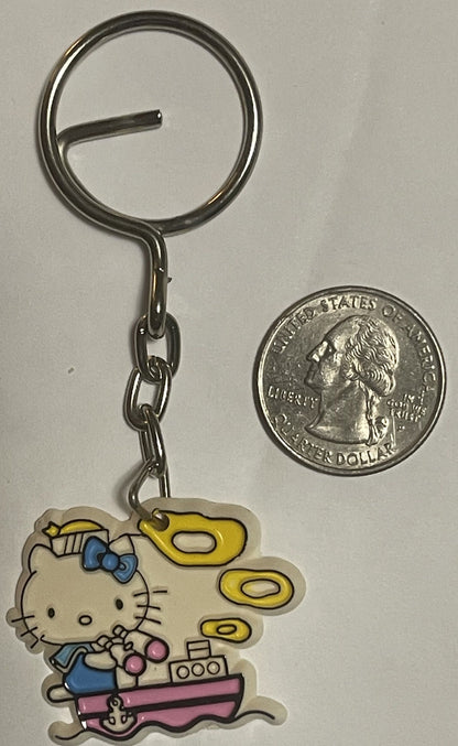 Vintage 1976–1980s Hello Kitty Sailor Boat Keychain 🎀 Taiwan ROC NOS