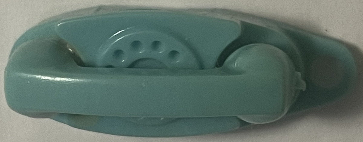 Vintage Teal Princess Phone Keychain Charm ☎️ Bell System Rotary Bedroom Telephone Mid-Century Novelty Ornament