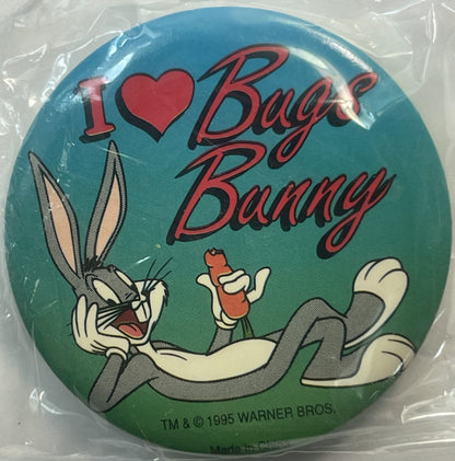 Vintage 1995 Looney Tunes Pin 📌 I Love Bugs, Unopened in Package!
