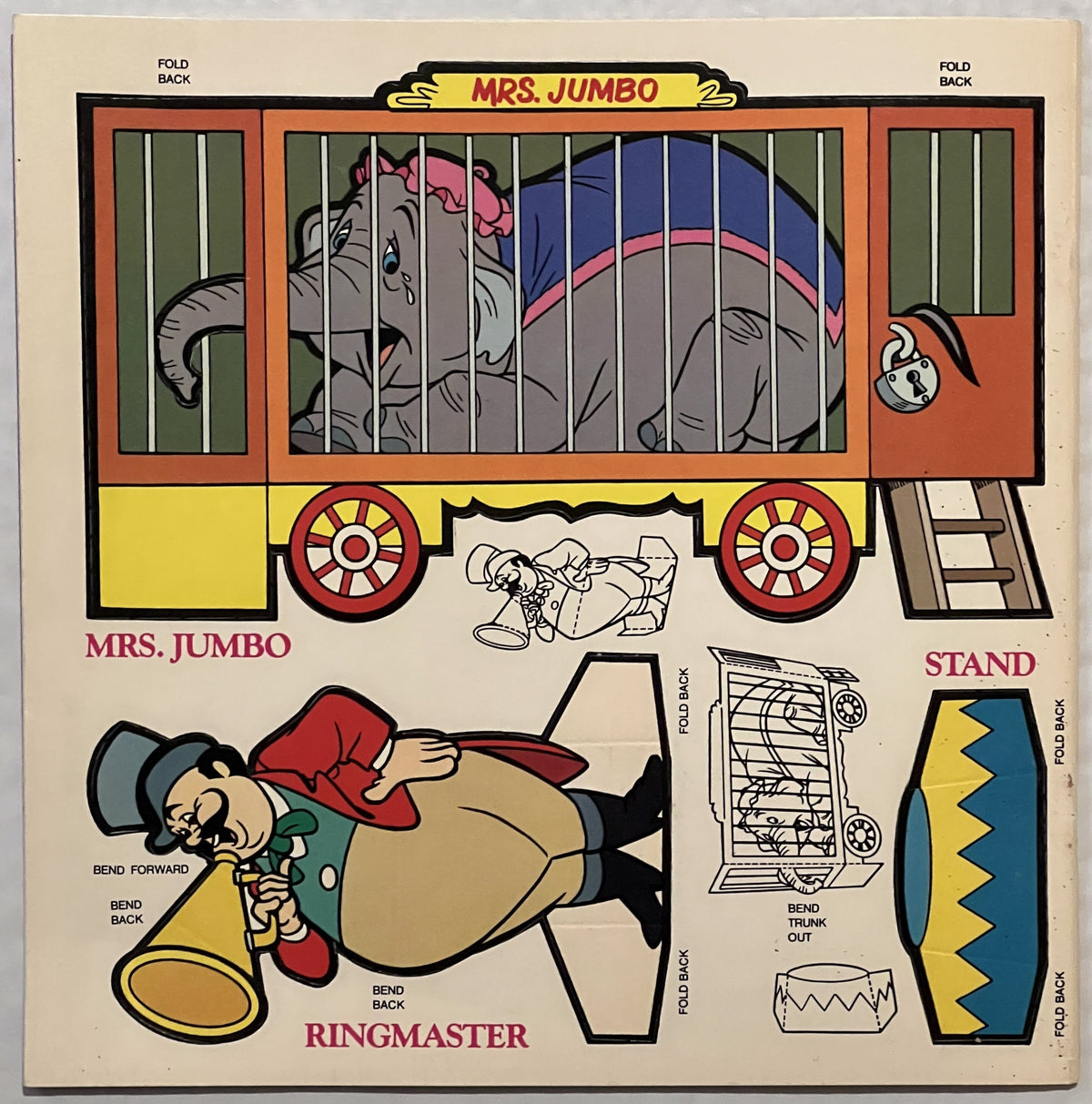 Vintage 1987 Disney Dumbo Press‑Out Book 🎪 McDonald’s NOS 8x8 VHS Era
