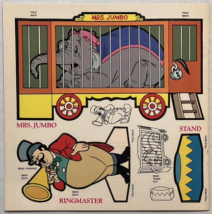 Vintage 1987 Disney Dumbo Press‑Out Book 🎪 McDonald’s NOS 8x8 VHS Era